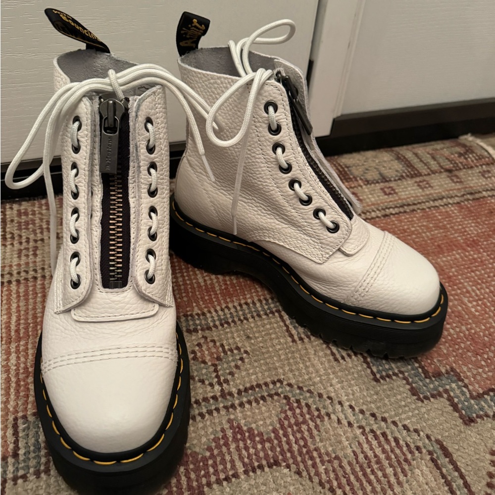 DR MARTENS SINCLAIR MILLED NAPPA LEATHER PLATFORM BOOTS